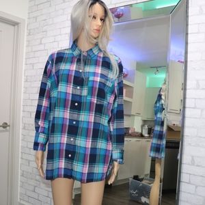 Old Navy Long Sleeved Button Plaid Shirt (XXL)